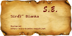 Siró Bianka névjegykártya