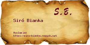 Siró Bianka névjegykártya
