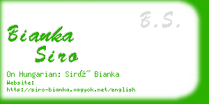 bianka siro business card